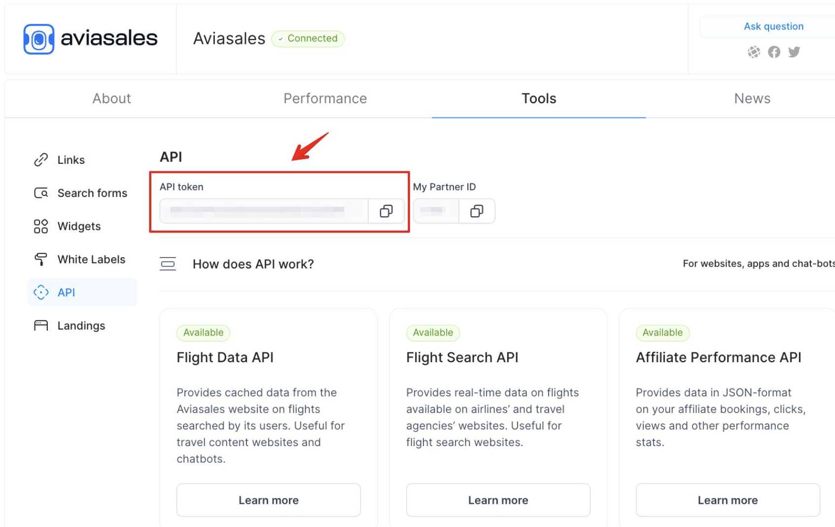 Where to find API token? – Travelpayouts Help Center